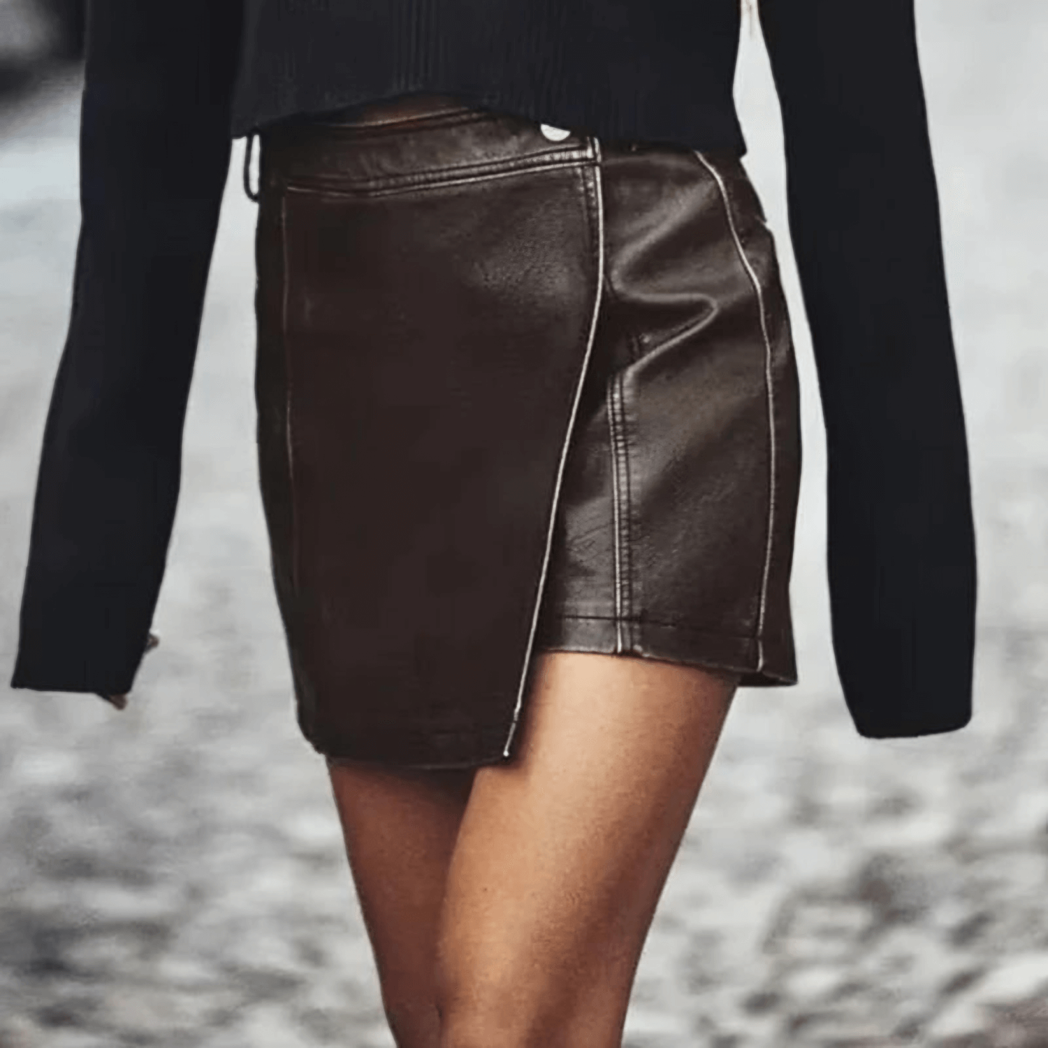 Faux Leather Skort